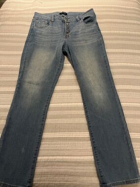 d. jeans Women's Light Blue Straight-Leg Jeans with Button Fly